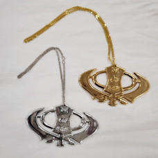 CAR HANGING - PLASTIC KHANDA (SILVER AND GOLDEN) - 2 OPTIONS