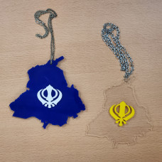 CAR HANGING - PUNJAB MAP CUT OUT- KHANDA - 2 OPTIONS