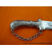 KIRPAN - 15 inch Artistic Kirpan - Embroidered Straight edge with Chain Handle