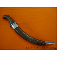 14 inche Wooden Artistic Kirpan with Dotted Sheathe and Curved Handle