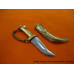 KIRPAN - 5 inch Brass Artistic Kirpan with Chain Handle