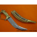 9.5 inche Artistic Kirpan with Chain Handle and "SINGH IS KING" etched on Sheathe