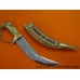 KIRPAN - 9.5 inche Artistic Kirpan with Chain Handle and "SINGH IS KING" etched on Sheathe